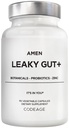 Amen Leaky Gut תוסף - מתקדם פורמולה עם bioavailable L Glutamine, Zinc, Turmeric, DGL Licorice Root - Marshmallow Root - Probiotics & Fermented Prebiotics - טבעוני, non-GMO - 90 קפסולות