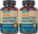 Deva Vegans Digests Digests Digestive Enzymes Plus תוסף - תערובת ייחודית של Enzymes & Herbs - 90 קפסולות (Pack of 2) חבילת May Vary Vary