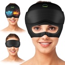 Migraine Relief Cap - 2 ב 1 Soothing Headache הקלה Cap with Detachable Eye Mask 20% תוספת גל - כובע כאב ראש עבור Migraines - Cold Ice Head Wrap מוצרים ללחץ, Tension, Hangover & Puffy עיניים