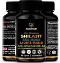 Shilajit, Sea Moss, Lion's Mane, ואת Ashwagandha קפסולות - מקיף את All-in-One תוסף בריאות עבור המוח, גוף ו Vitality - 60 קפסולות טבעוניות