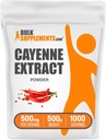 BulkSupplements.com Cay Pepper לחלץ אבקה - Capsaicin תוסף, Capsicum Extract - 500 מ"ג של חליפת קייאן לשרת, קייאן - תוסף Gluten Free (500 גרמים - 1.1 lbs)