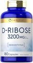Carlyle D-Ribose Capsules | 3200mg | 180 Pills | Advanced Formula | Non-GMO, Gluten Free Supplement