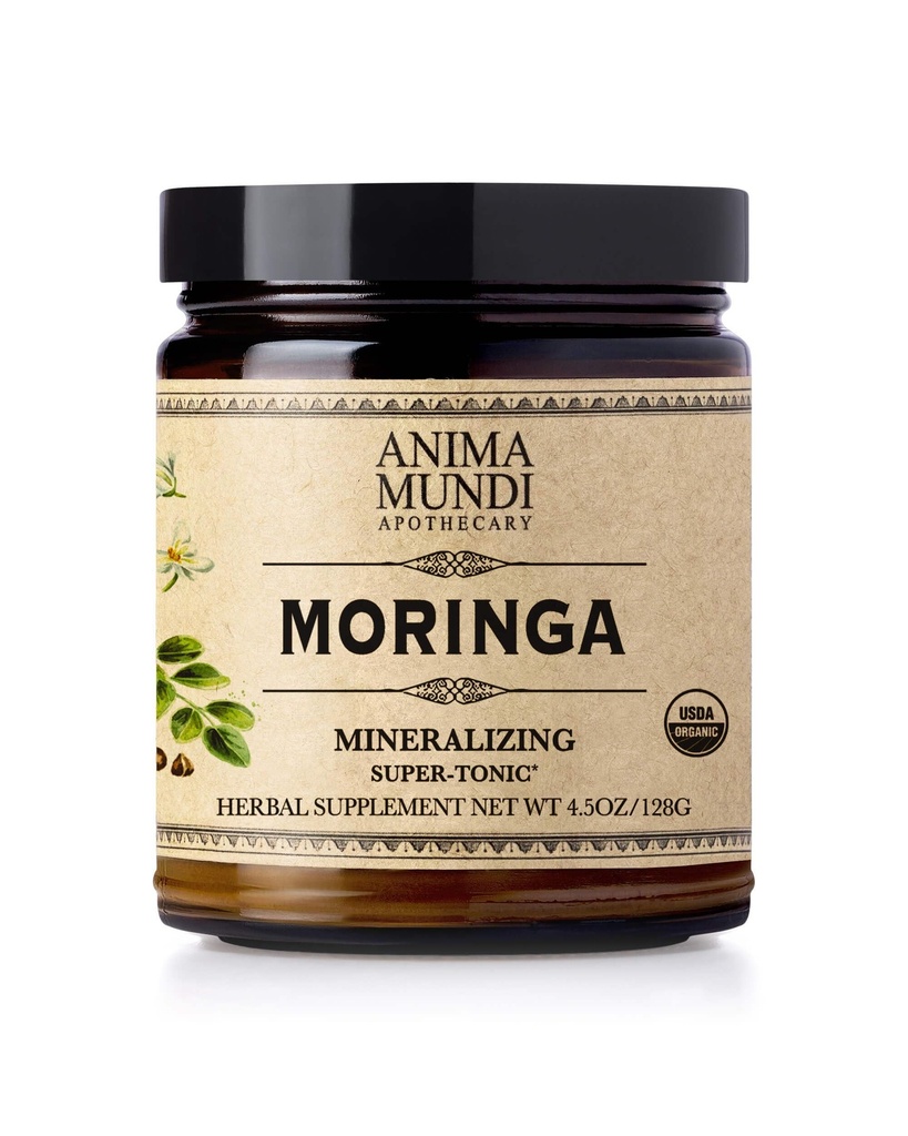 Anima Mundi Apothecary Moringa Leaf - Pure Organic Rainforest Superfood - אנרגיה תמיכה תוספי מזון, Natural & non-GMO ירוק אבקה (6oz / 170g)
