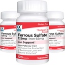 איכות בחירת ברזל 65 מ"ג (325 מ"ג פרייזר Sulfate) גבוה בטיחות ברזל גלולות תוספת טבליות ב 100 Countבקs (3 Pack)