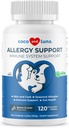 Allergy Support for Dogs - 120 טבליות Chewable - עם ויטמין C, אומגה 3 וקולוסטרום - Itch Relief, Allergy Relief for Dogs, Skin Sother - עם פרוביוטיקה עבור מערכת הבריאות של Immune