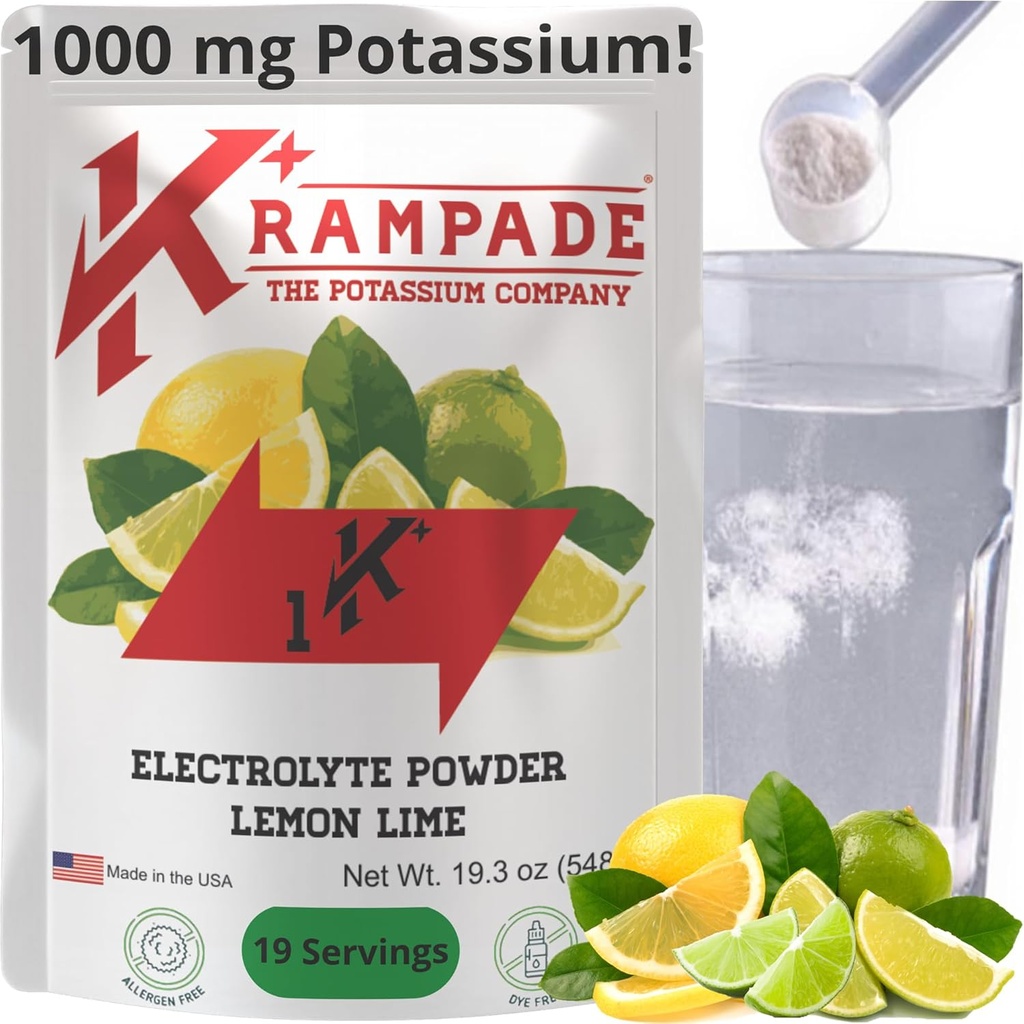Krampade המקורי 1K: 1000 מ"ג Potassium Cramp הקלה פוליקה אלקטרוליטית | Better hydrotion, מיועד למבוגרים