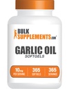 BulkSupplements.com Garlic Oil Softgels - Age Garlic תוסף, Odorless - Gluten Free, 1 Softgel לכל שרת (10 מ"ג), 365 Count (Pack of 1)