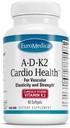 EuroMedica AD.K2 Cardio Health - Cardio Health & Vascular Odysseyity ותמיכה בחוזק - Cardiovascular תומך תוספת של ויטמין A & D3 - מסייעות ל- Blood Vesselity - 60 Softgels