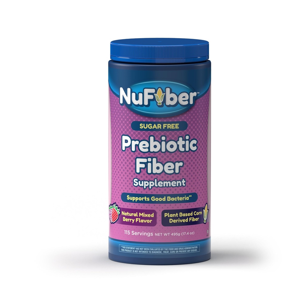 תוסף סיבים, Daily Prebiotic סיבים, 115 משרתים, ברי פלאמור, Gart-Free, No Gluten & Sugar, Plant Based Corn אבקת לתמיכה ו- Gut Health