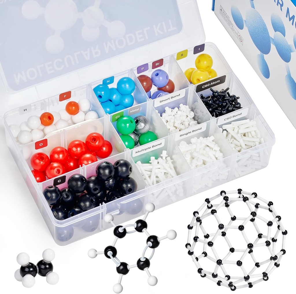 JoyCat Molecular Model Kit (404 PCs), מותגי מדע מולקולרית אורגניים עבור Ochem ותלמידים Inorganic מורים