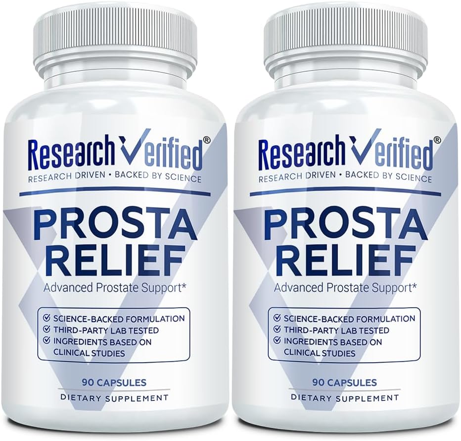 מחקר המאומת Prosta Relief - Saw Palmetto ו- Bioperine® - Prostate Health; Bladder & Urinary Health, Drive and Performance; Pure Natural, 90 קפסולות (Pack of 2)