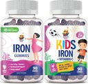SunNY SAM Iron Gummies לילדים ומבוגרים - ויטמין ברזל עם ויטמין C, 10 מ"ג לשרת - Iron Chewable פירות חניכיים עבור Immune תמיכה Red Blood Cell הפקה