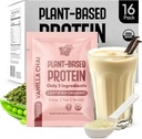 Vanilla Chai אבקת חלבון טבעוני אבקת Pack - 20g אורגני מבוסס חלבון - NutraPulse - Gluten-Free, Soy-Free, non-GMO - נקי וקל ל- Digest - Smoothie Friendly - 16 משרתי יחיד
