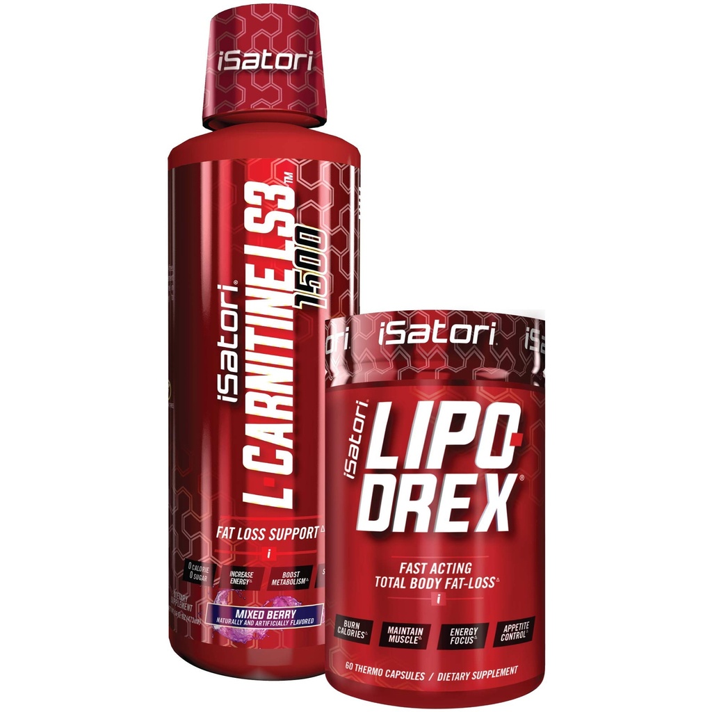 ISatori Lipo-Drex Fat Loss Thermogenic Formula - Fast Acting Weight Loss - Appetite Suppressant (60 קפסולות) L-Carnitine Fat Burner ו- Metabolism Activator - ברי מעורב (32 משרתים)