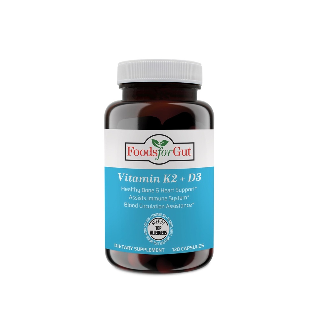 ויטמין K2 (MK7) D3 & BioPerine ® Black Pepper לחלץ | 120 קפסולות | חינם של Top Allergens