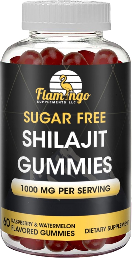 סוכר חינם Shilajit Gummies (1000 מ"ג לשרת) - טבעי ההימלאיה אורגני Fulvic Acid Shilajit תוסף עבור גברים ונשים -60 מסטיק צ'רדס