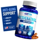 אנו אוהבים ויטמינים Resveratrol 1000 מ"ג לשרת - 180 קל ל-Swallow Veggie כמוסות - טבעי Resveratrol תוסף 1000 מ"ג - תוסף אנטי-חמצן מסייע לתמוך אנטי-דלקתי ומערכת החיסון