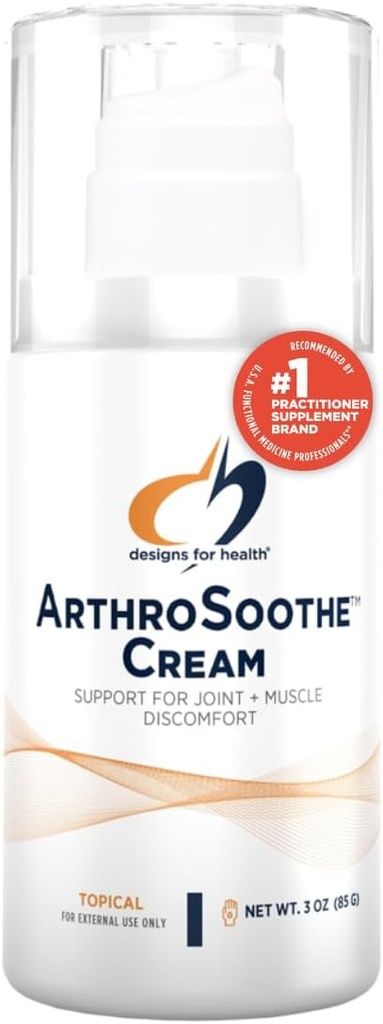 עיצובים לבריאות ArthroSoothe Cream - שריר ותמיכה משותפת Topical Lotion - תכונות Hyaluronic Acid & Glucosamine - Made with Peppert, Eucalyptus & Tea Tree Essential Oils - non-GMO - 3 ozozod & Glucosamine - Made with Peppert, Eucalyptus & Tea Tree Essential Oils - non-GMO - 3 ozz