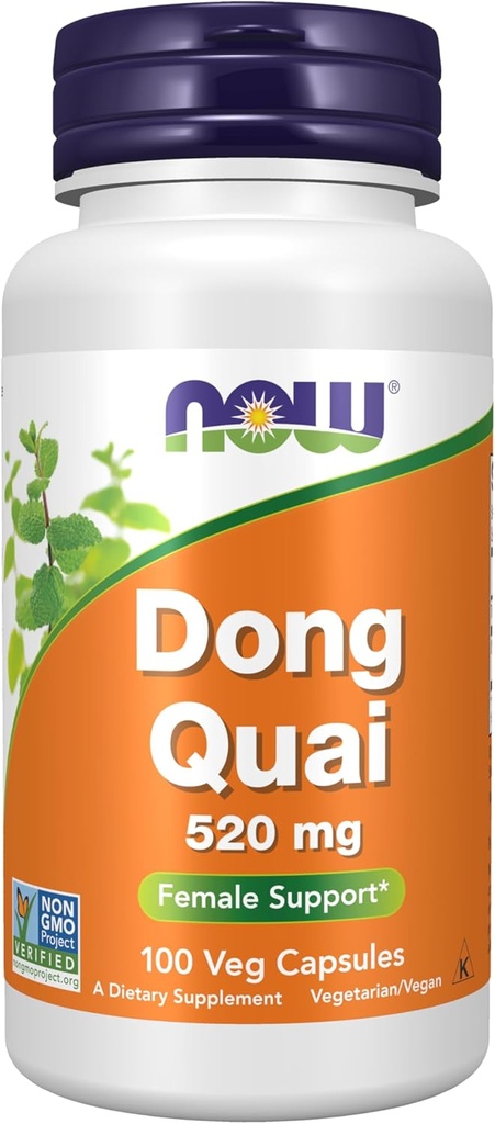 עכשיו תוספים, Dong Quai (אנג'ica Sinensis) 520 מ"ג, תמיכה נשית *, 100 קפסולות Veg