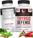 תמיכה Thyroid לנשים וגברים - Ashwagandha, קייאן, Schisandra, & Kelp לבריאות Thyroid - Zinc, ויטמין B12 & Iodine תוספים עבור Thyroid - Thyroid Defense 30 קפסולות