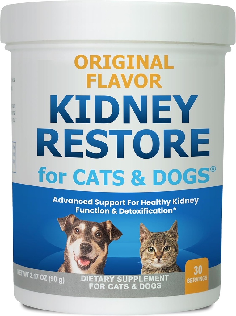 Kidney Restore for Cats & Dogs Original Feline & Canine Kidney Cleanse Detox & Repair Supplement, Kidney Function Natural Cat & Dog Kidney Support for Kidney Health 90 Gr