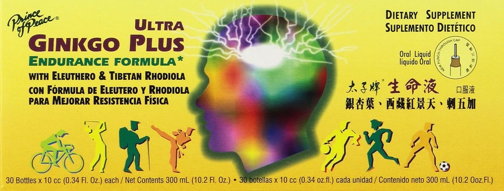 הנסיך של שלום - Ultra גינקו פלוס, 30 בקבוקים, 0.34 OZ / כל אחד, 10.2 oz oz