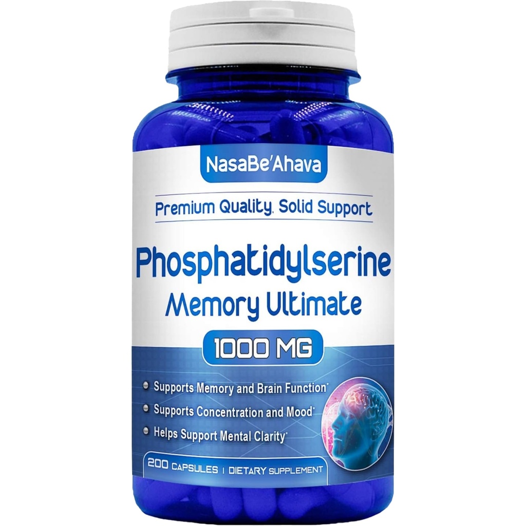 תוספת זיכרון לתמיכה במוח | תוסף Phosphatidylserine עם Memory ו Focus Complex with Genekgo Biloba DMAE Rosemary ו Gotu Kola | Made and Tested the USA (66 יום אספקה)
