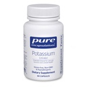 Pure Encapsulations Potassium (Citrate) - תוסף אלקטרוליטי חיוני לתמיכה בתפקוד עצבי ושרירים, Adrenals, הורמונים, בריאות לב ואנרגיה * - קפסולת Citrate - 90 קפסולות