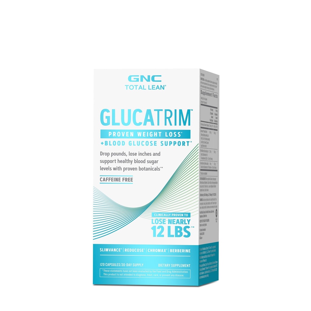 GNC Total Lean GlucaTrim, 120 קפסולות, Caffeine חינם, 60 משרתים
