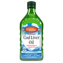 קרלסון - Cod Liver Oil, 1100 מ"ג אומגה 3, Wild-Caught Norwegian Arctic Cod-Liver Oil, Sustainably Sourced Nordic Fish Oil נוזלי, Unflavored, 500 מ"ל (16.9 Fl Oz)