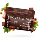 SGC הגבוהה ביותר ריכוז 100 מ"ג Caffeine לחניכיים, 2 מסטיקים לחבילה, 6-Pack Mocca Shots Sugar-Free Strawberry Plant- Based nootropic Energy with גינקו biloba, Theobromine.