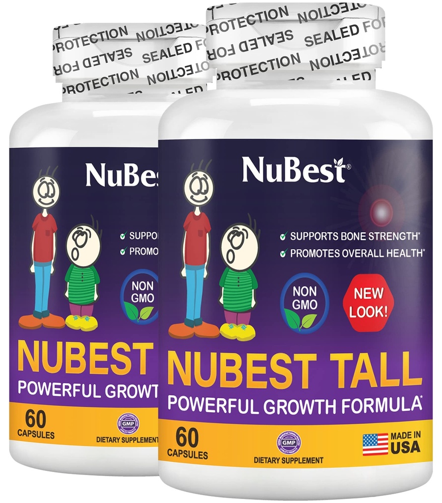 Nu Best Tall | תמיכה בעצמות העצם, בריאות העצם, שיפור Immune ו- Whole Body Wellness עם Calcium, Collagen, and Herbs for Ages 5+ & Teens