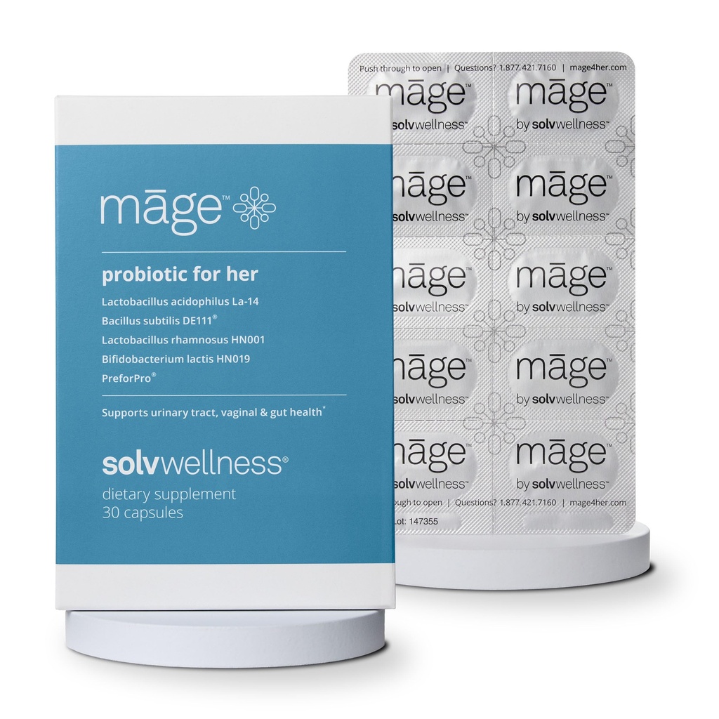 Māge על ידי Solv Wellness פרוביוטיקה עבור שלה, יומית נשים טרוםביוטיקה ופרוביוטיקה בלזן תוספי תזונה עבור Digestive, Vaginal PH Balance, Urinary Tract בריאות תמיכה, 30 קפסולות