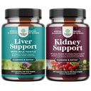 Indle of Liver Cleanse Detox & Fix - Milk Thistle with Dandelion Root Choline Beetroot Artichoke Extract and Advanced Kidney Support - פלט קריין עם Uva Ursi Sting Nettle Astragalus