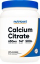 אבקת Calcium Citrate (500 גרמים) (Unflavored) - Pure Calcium Citrate, No Fillers, Gluten Free (1.1lbs)