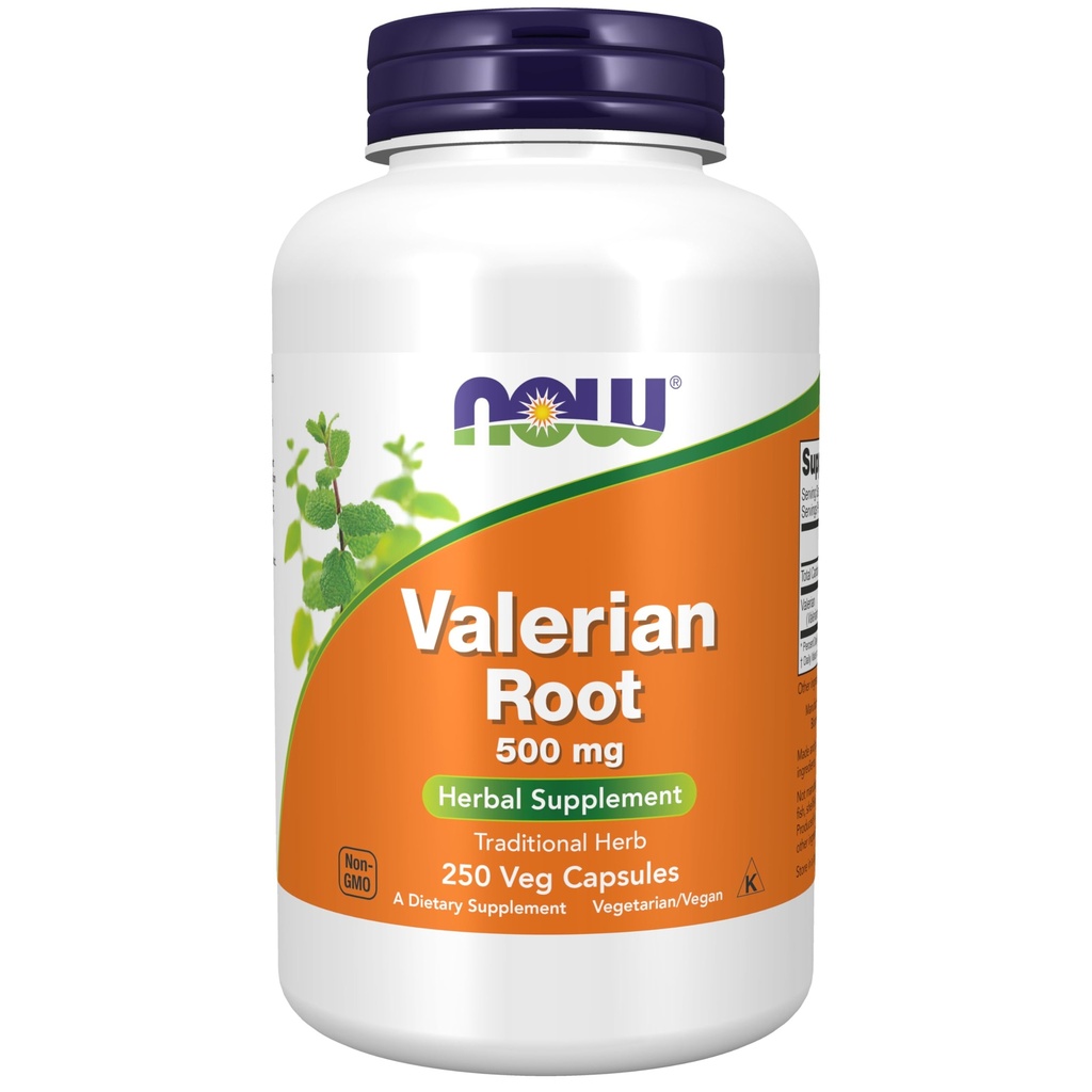 תוספי מזון עכשיו, ולריאן שורש (Valeriana officinalis) 500 מ"ג, Herbal Supplement, 250 Veg כמוסות