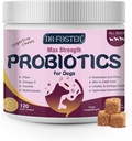 פרוביוטיקה לכלבים - כלב פרוביוטיקה לבריאות העיכול, פרביוטיקה, Enzymes Digestive לכלבים עם פונדקין, אומגה 3, תמיכה Gut, Immune, Diarrhea, 120 צ'יפס רך