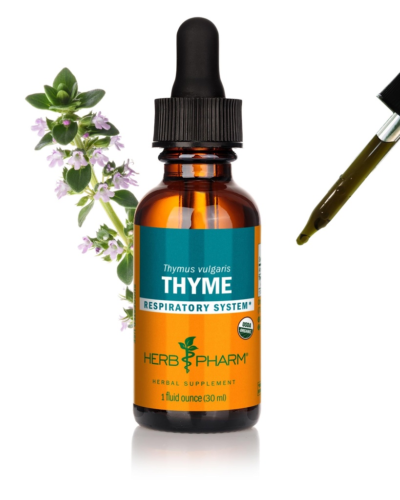 Herb Pharm מוסמך אורגני Thyme נוזל לחלץ תמיכה מערכת הנשימה - 1 Ounce (DTHYME01)