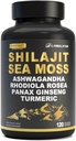 קפסולות Shilajit לגברים - 50% Fulvic Acid, 85+ Trace מינרלים טהור ההימלאיה, Shilajit Resin לחלץ עם Sea Mos, Ashwagandha-for Energy, Sta-120 קפסולות