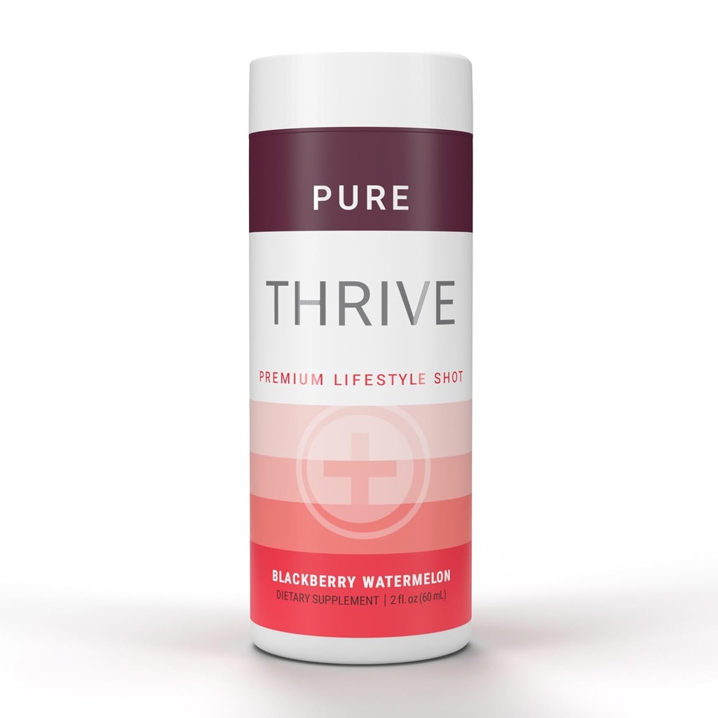 THRIVE by Le-Vel Energy Shot - Blackberry Watermelon | 2 fl oz | 12 Count | נקי, Sugar-Free, Zero-Calorie Energy Booster | אנרגיה טבעית עם ויטמין B