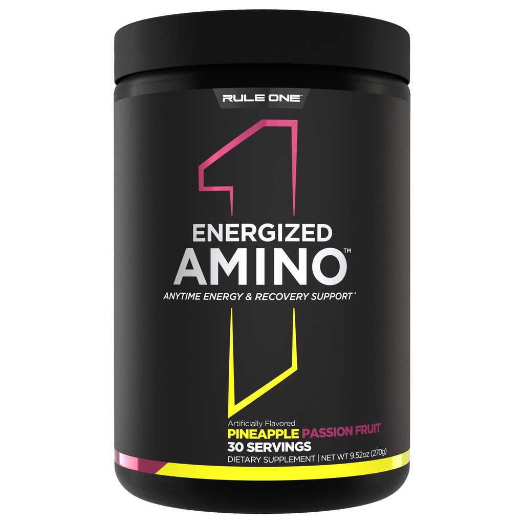 כלל 1 חלבונים אנרגיה מוזג Amino - כל עת אנרגיה ושיקום תמיכה עם BCAAs, Glutamine, Citrulline, Beta Alanine, Caffeine מ Green Coffee & Tea Leaf Extracts (30 לשרת, Pineapple Passionפרי)
