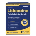 Sumifun 4% Lidocaine Pain Relief Patches 15 ספירות כוח מקסימלי Numbing Gel Patch עבור כאבי ברכיב הצוואר המשותף כאבי גב 'כאב Soreness Topical Analgesic