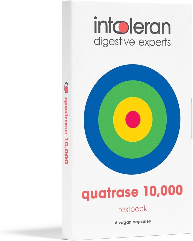 Inleran Quatrase Forte Digest Enzymes Testpack - 6 קפסולות | תוספת גבוהה Dosed עבור FODMAP Intolerance | Helps Digest and Complex Carbohydrates* | Pure & Vegan | נמוך FODMAP...
