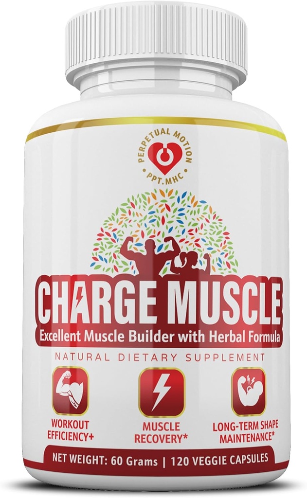 Natural Herbal Muscle Builder – Premium 7-in-1 Plant-Based Formula with BCAAs for Post Workout Recovery, Muscle Strength, Sleep & Cramp Relief | Daily Support for Men, Women & Seniors | 120 Capsules