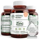 טבעי Nutra Zinc Lozenges עם ויטמין C, Lemon Flavor, תמיכה Immune, Nervous System &עצמות העצם, Fortified with Bioflavonoids ו- Bee Propolis, Sublingual Zi Gluconate, 60 Vegetarian