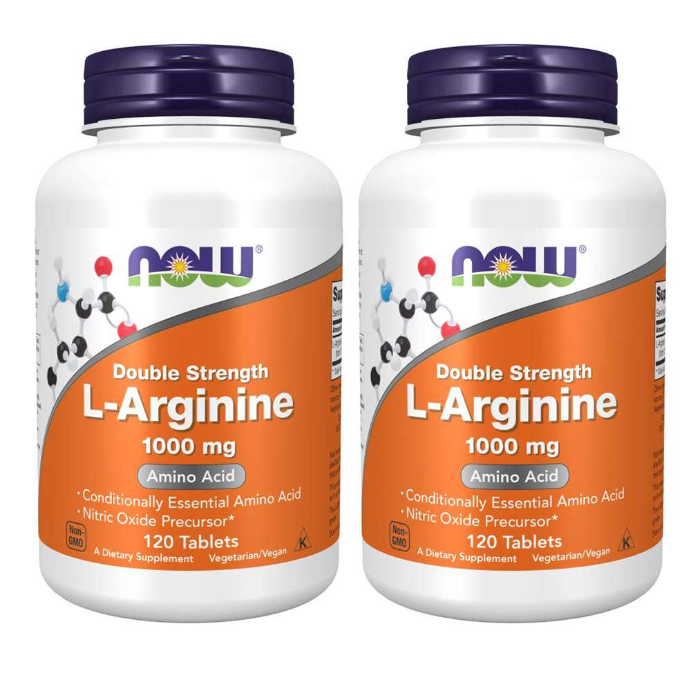 Now Foods Arginine 1000 מ"ג, 120 כרטיסיות (Pack of 2)