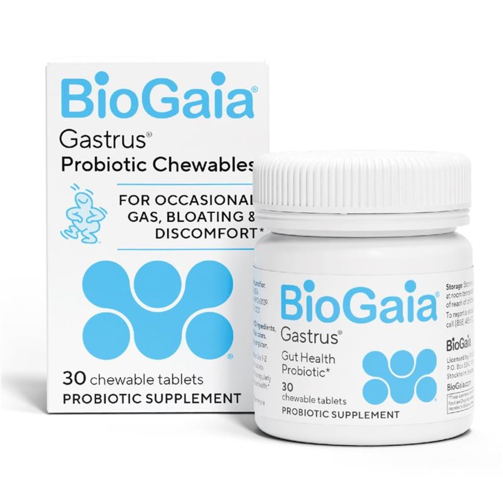 BioGaia Gastrus Gut Health Probiotic | Eases Abdominal Discomfort, Gas & Bloating | מקדם סדירות ו Gut בריא | Contributes to a Balanced Microbiome | Backed by 30 שנים של מחקר