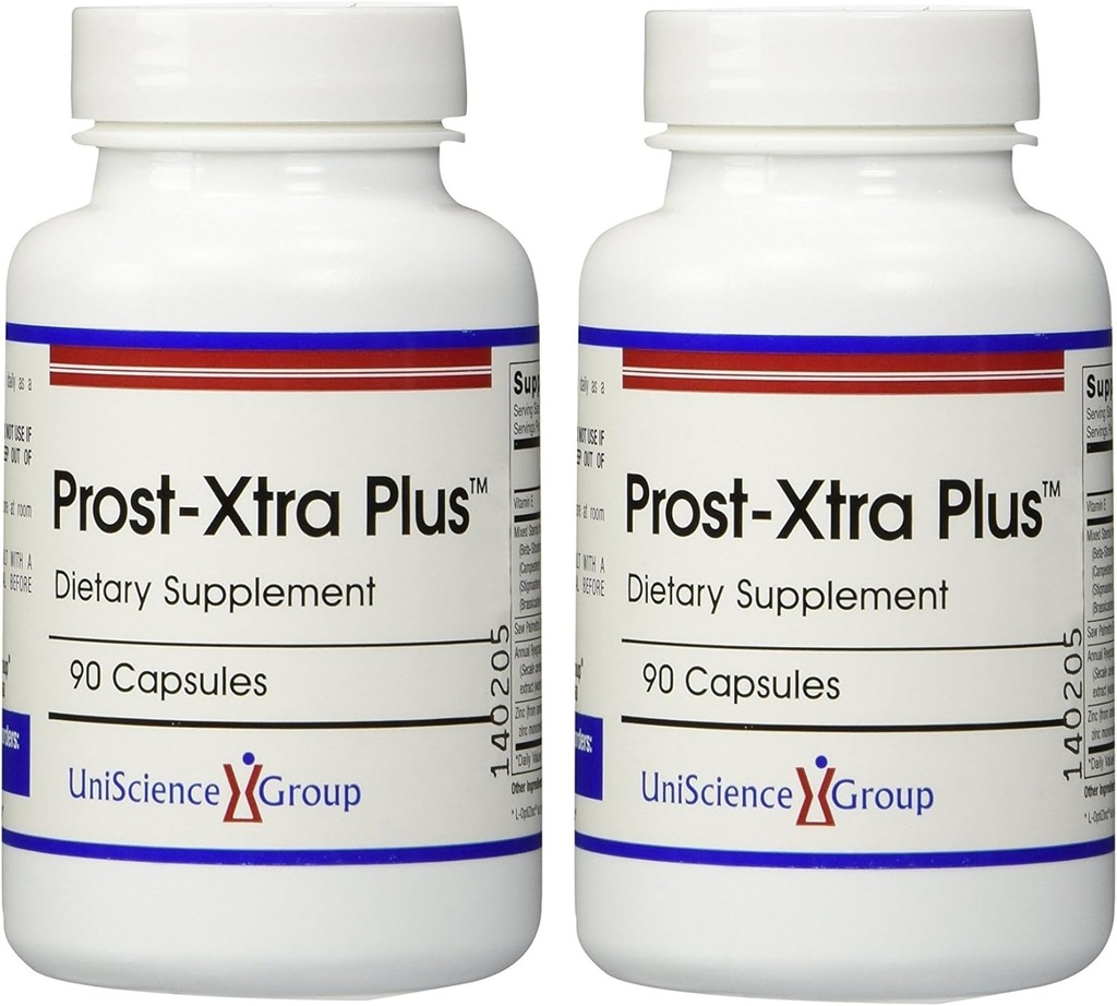 Prost-Xtra Plus (2 ערכת בקבוק) עם Rye Grass, 300 מ"ג צמחים Sterols, Saw Palmetto, Zinc, ויטמין E 90 קפסולות כל אחת