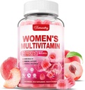 נשים Multivitamin Gummies - סוכר חינם Multivitamin לנשים עם ויטמינים A, C, D, E, Niacin, Folate, B6 & B12, Iron, Calcium, Zinc - ויטמינים ומינרלים רבים לעור, שיער, אנרגיה ו Immune