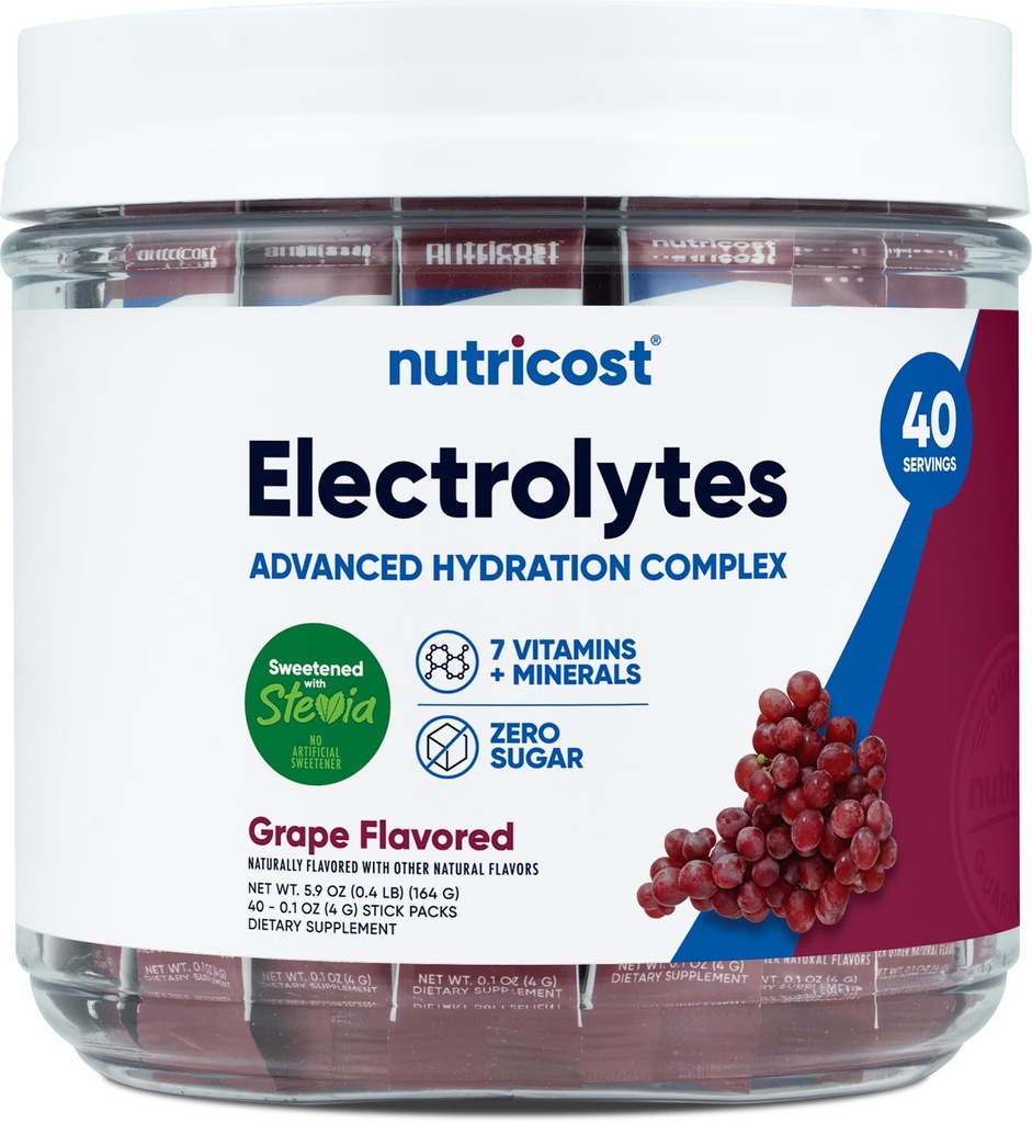 תרכובת אלקטרוליטים תזונתיים, Grape Flavored, 40 Stickpacks - Advanced hydrotion Complex